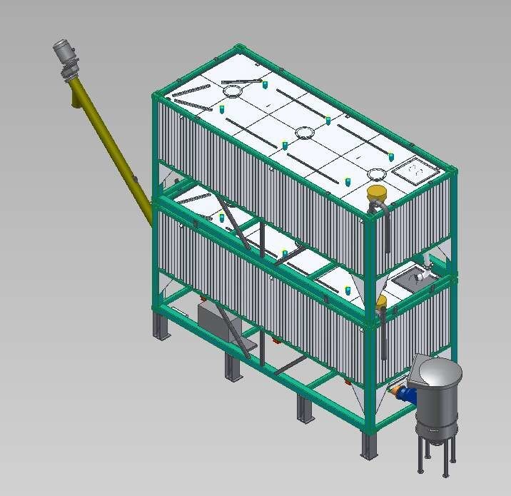 Aggregate Bins 2*4m3 Hopper 1000KG Concrete Mixing Station