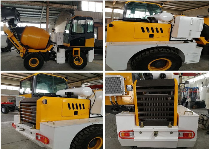 Wheelbase 2300mm 105Hp Self Loading Concrete Mixer Truck