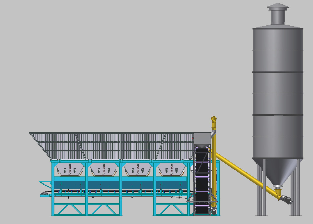 Hopper 750L Bins 3*7m3 Dry Mix Mortar Production Line